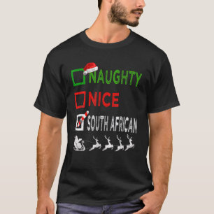 Naughty Nice South African Christmas Pyjamas Funny T-Shirt