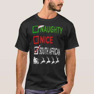 Naughty Nice South African Christmas Pyjamas Santa T-Shirt