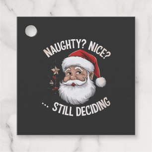 Naughty? Nice? STILL Deciding Funny Santa Claus Favour Tags