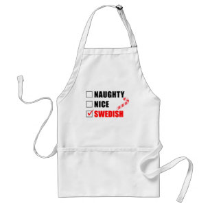 Naughty Nice Swedish Christmas Design Adult Apron