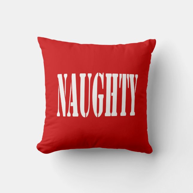 Naughty & Nice Throw Pillow (Front)