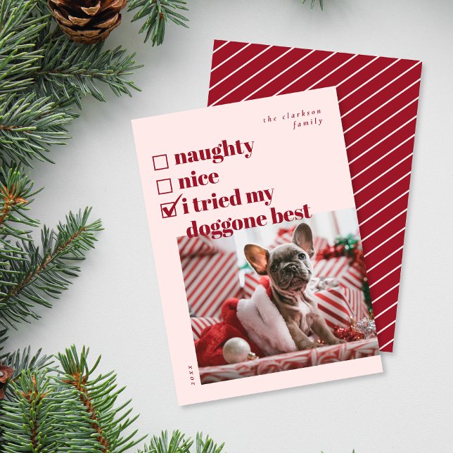 Naughty, Nice, Tried my Doggone Best Holiday Card (Creator Uploaded)