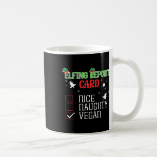Naughty Nice Vegan Report Card Matching Christmas  Coffee Mug