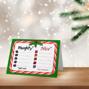 Naughty or Nice 5" x 7" Folded Holiday Card