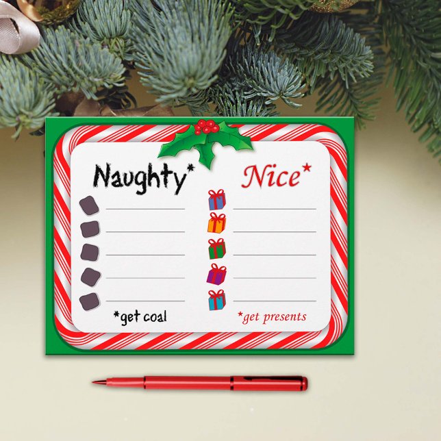 Naughty or Nice 8.5"x11" Paper Sheets (Naughty and Nice 8.5"x11" Paper Sheets. Help Santa Claus make his list and check it twice. )