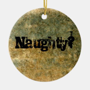 Naughty or Nice Ceramic Tree Decoration