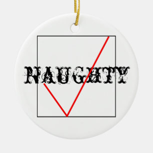 Naughty Or Nice Ceramic Tree Decoration