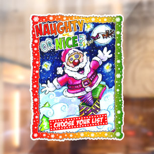 Naughty or nice, choose your list window cling