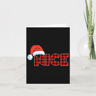 Naughty Or Nice Christmas Couple Buffalo Red Plaid Card