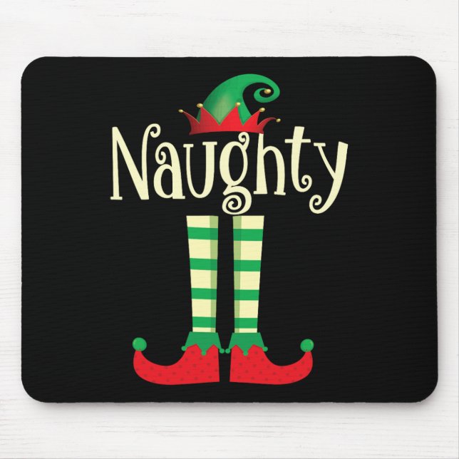 Naughty Or Nice Christmas Couple The Naughty Elf  Mouse Mat (Front)