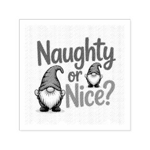 Naughty or Nice Christmas Graphic: Cute Gnomes Self-inking Stamp