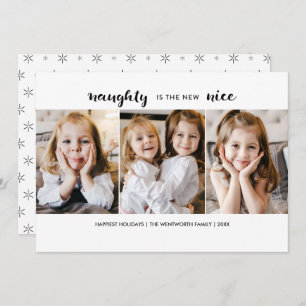 Naughty or Nice Christmas Holiday Flat Card