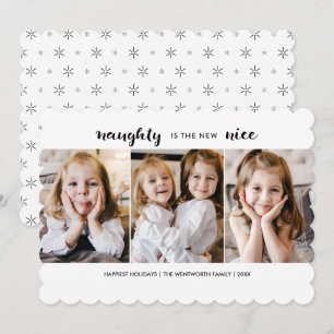 Naughty or Nice Christmas Holiday Flat Card