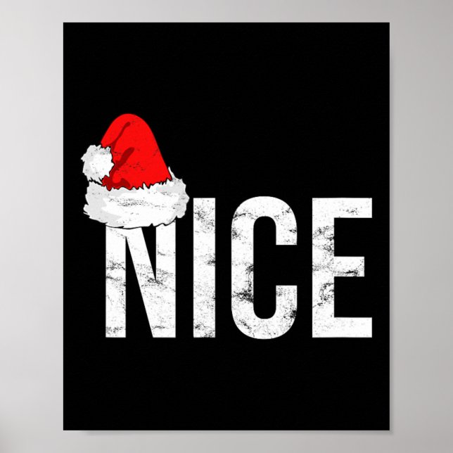 Naughty Or Nice Christmas Matching Family Pyjamas  Poster (Front)