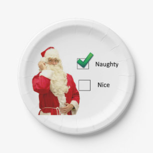Naughty or Nice Christmas Paper Plates