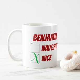 Naughty or Nice Christmas Personalised Coffee Mug