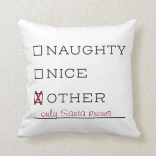 Naughty or Nice Christmas Pillow Decoration
