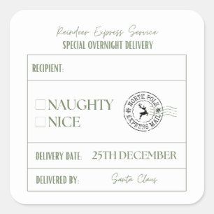 Naughty Or Nice Christmas Special Delivery Square Sticker