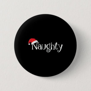 Naughty Or Nice Costume Matching Christmas Couples 6 Cm Round Badge