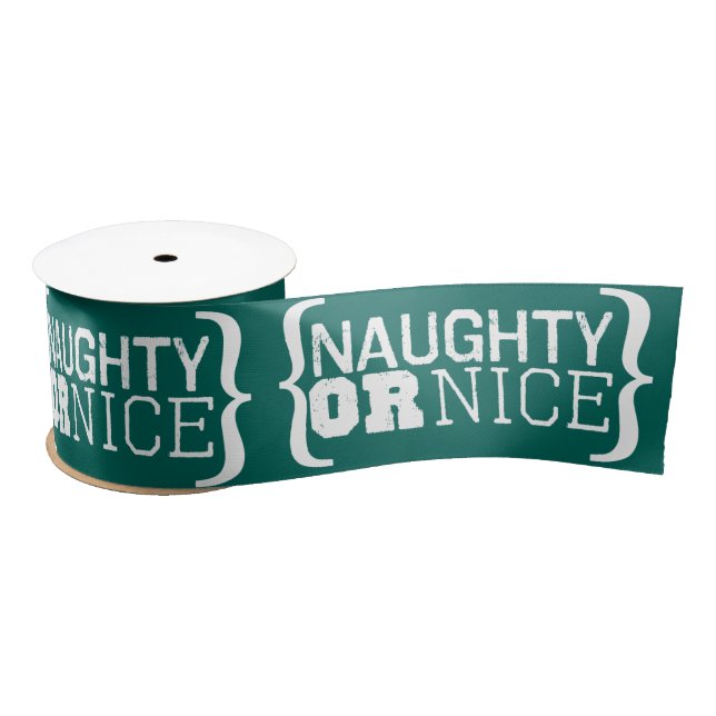 Naughty or Nice Customise Colours Christmas Ribbon Satin Ribbon (Spool)