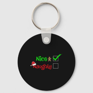 Naughty Or Nice Family Matching Christmas For Kids Key Ring