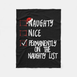 Naughty Or Nice Funny Christmas List Fleece Blanket