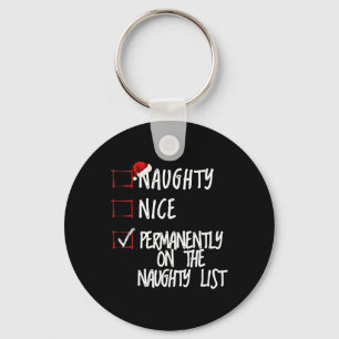 Naughty Or Nice Funny Christmas List Key Ring