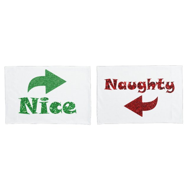 Naughty or Nice Funny Christmas Pillowcase (Front-Set)