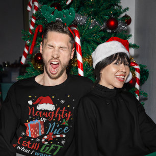 Naughty or Nice Funny Christmas T-Shirt