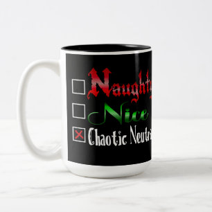Naughty Or Nice Gamers Edition Black Two-Tone Coffee Mug