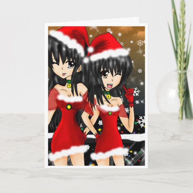 Naughty or Nice, Gay Women Lesbian Holiday Card (Front)