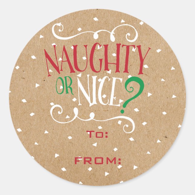Naughty or Nice Holiday Gift Tag (Front)