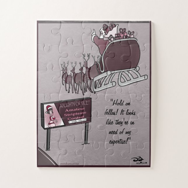 Naughty or Nice Holiday Oversized Jigsaw Puzzle (Vertical)