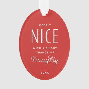Naughty or Nice Kids Photo Christmas Ornament
