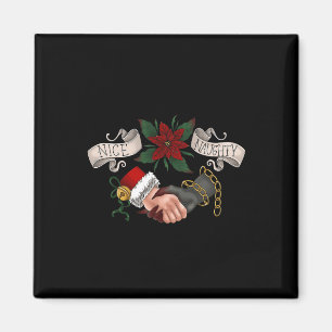 Naughty Or Nice Krampus And Santa Christmas 1 Magnet