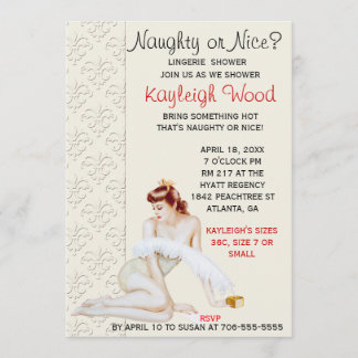 Naughty or Nice Lingerie Shower Invitation