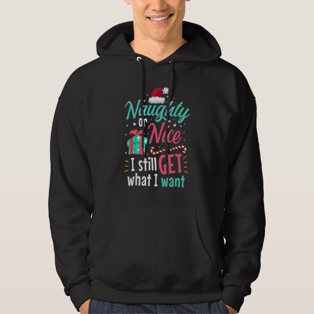 Naughty Or Nice List Christmas Stocking Stuffer Hoodie (Front)
