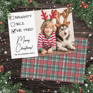 Naughty Or Nice List Funny Christmas Holiday Card