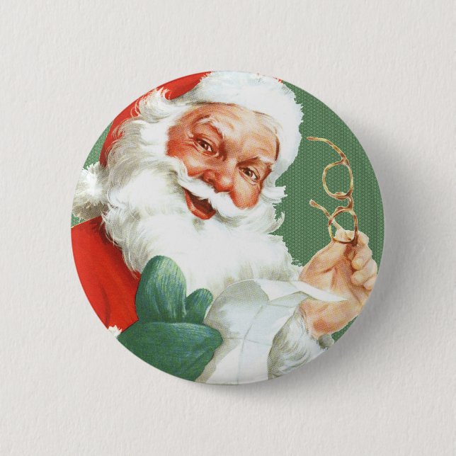 Naughty or Nice List-Santa Claus Christmas Button (Front)