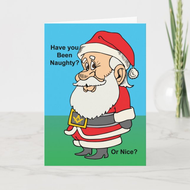 Naughty or Nice Mason Holiday Card (Front)