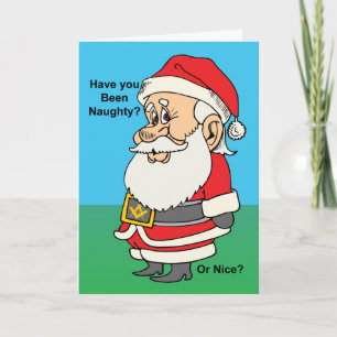 Naughty or Nice Mason Holiday Card