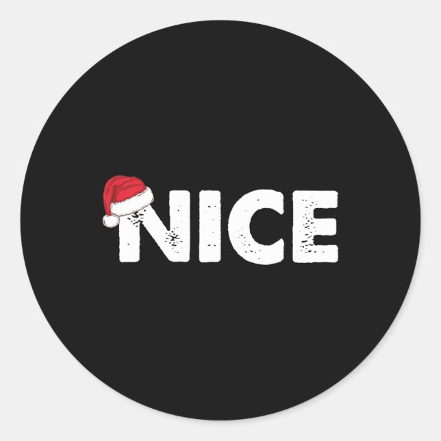 Naughty Or Nice Matching Christmas  Classic Round Sticker (Front)