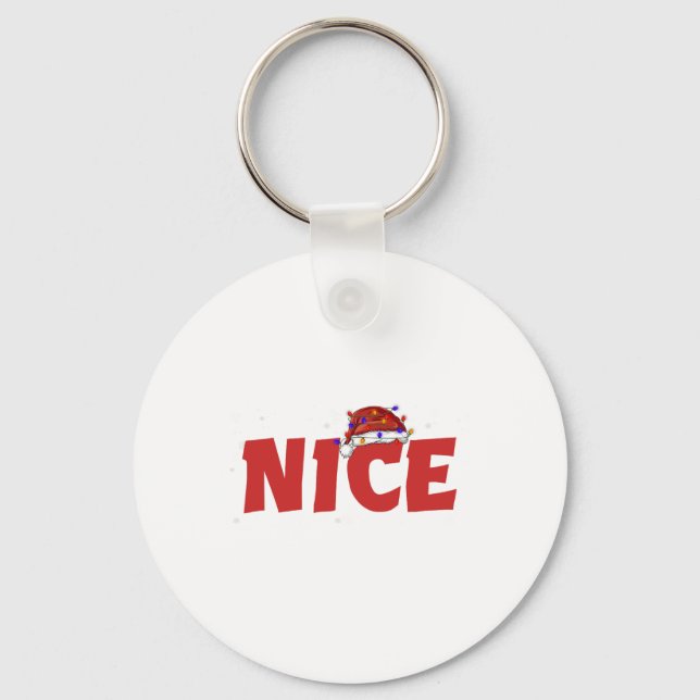 Naughty Or Nice Matching Christmas Couples Costume Key Ring (Front)