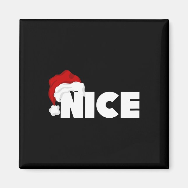 Naughty Or Nice Matching Christmas Funny Santa  Magnet (Front)