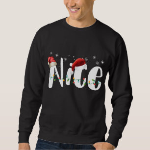 Naughty or Nice Matching Christmas lights Couples Sweatshirt