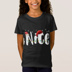 Naughty or Nice Matching Christmas lights Couples T-Shirt
