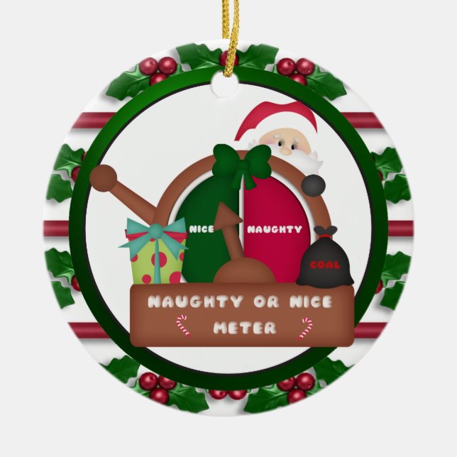 Naughty Or Nice Metre Christmas ornament (Front)