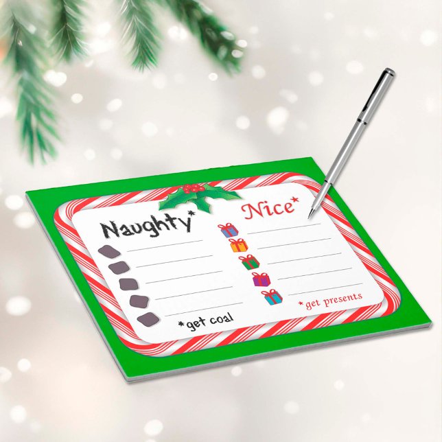 Naughty or Nice Notepad 8.5"x11", 40-pages (Naughty and Nice Postcard
The Naughty get coal. Nice ones get presents. )