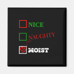 Naughty Or Nice Or Moist Ugly Christmas Joke 1 Magnet