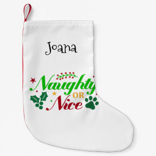 Naughty or Nice Personalised Pet Theme Small Christmas Stocking